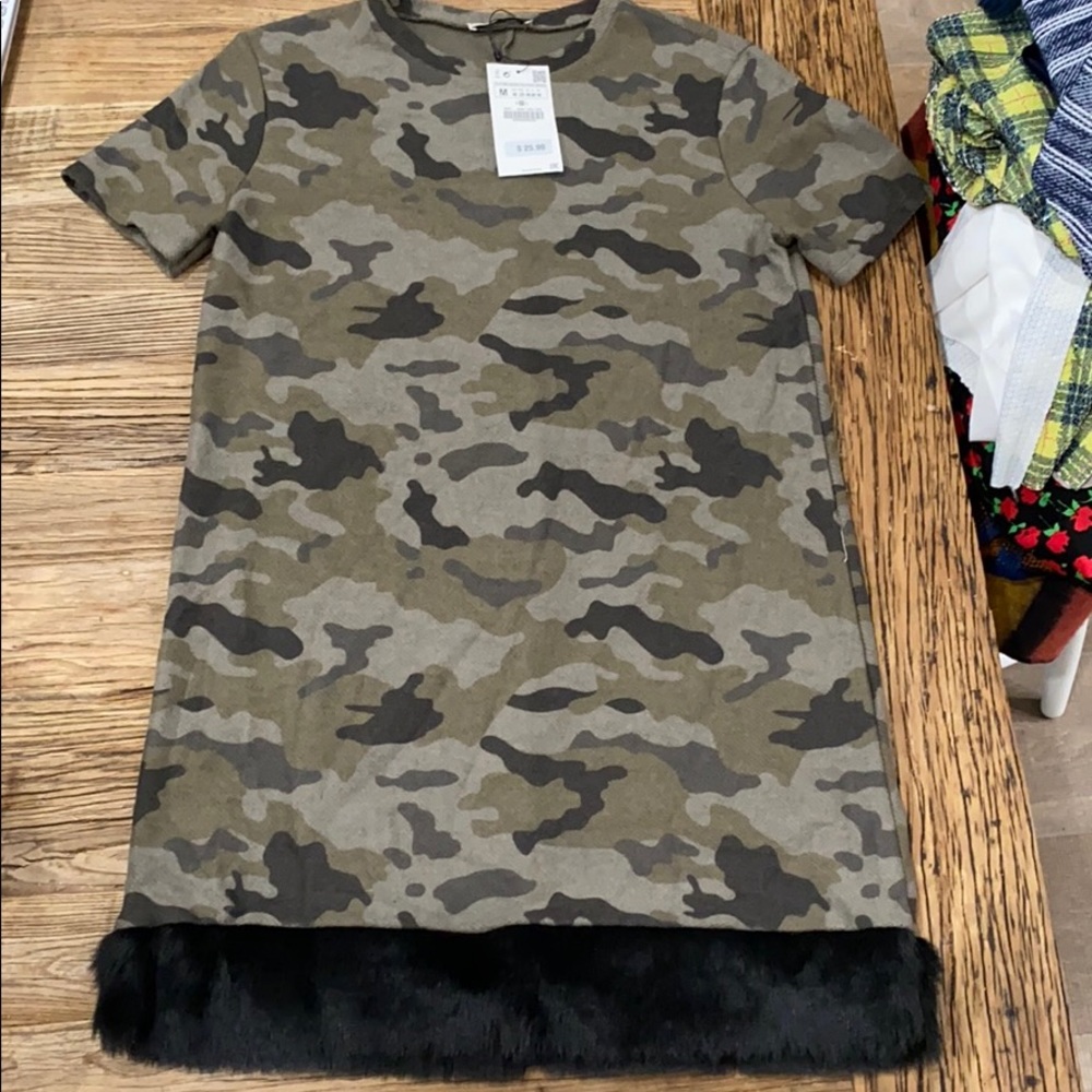 Zara camo shift dress